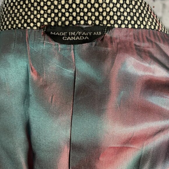 Vintage Union Made Harry Rosen Black White Wool Blazer Sport Coat - Picture 12 of 16